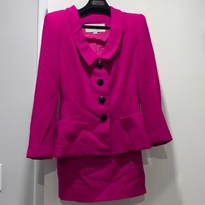Vintage Oscar de la Renta Pink / Magenta Evening Jacket Blazer with skirt.